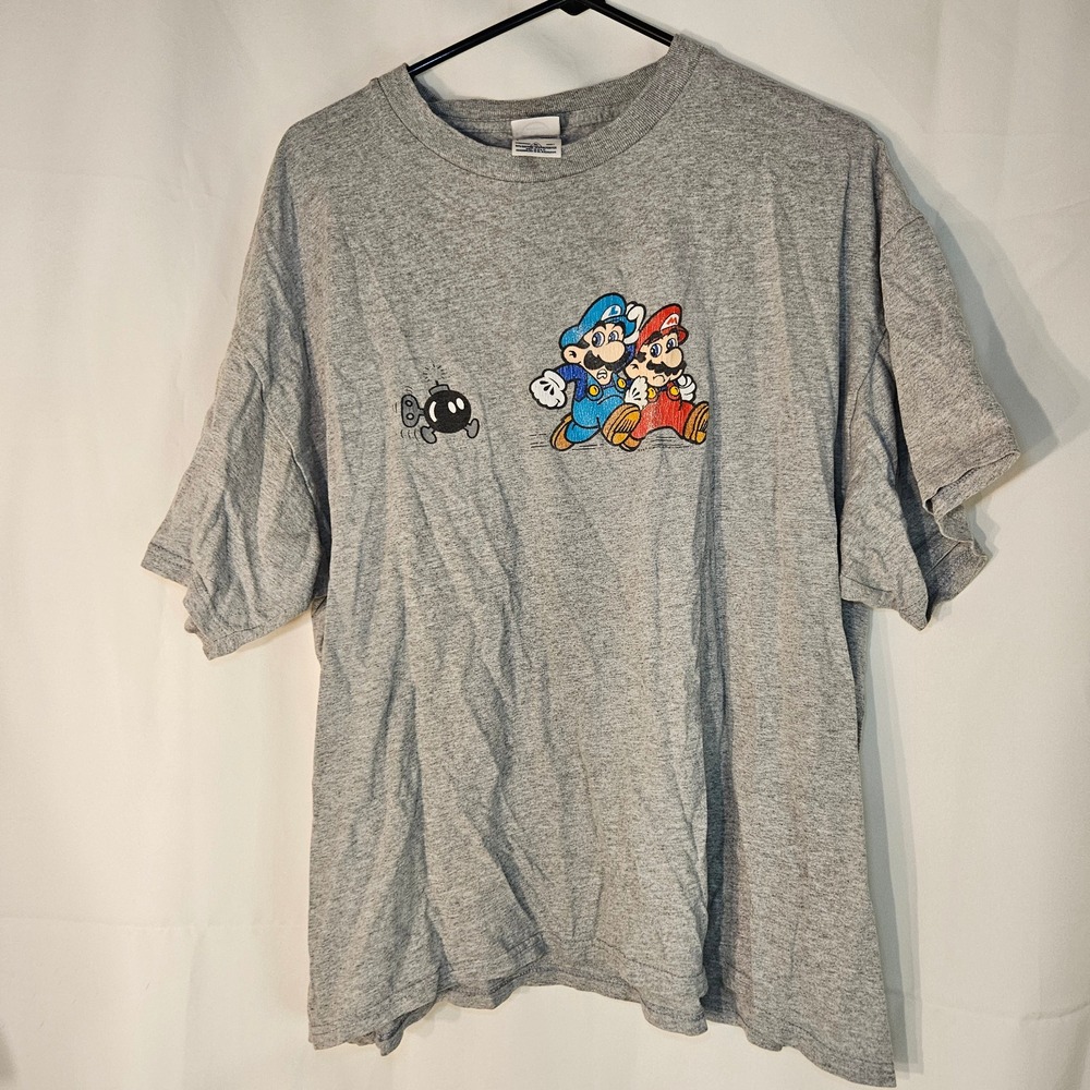 Vintage Delta Pro Weight Mario Bros T-Shirt Video Game Graphic Tee‎ XL